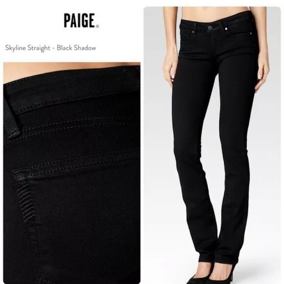 PAIGE Denim - PAIGE Denim Skyline Straight Jeans Black Shadow